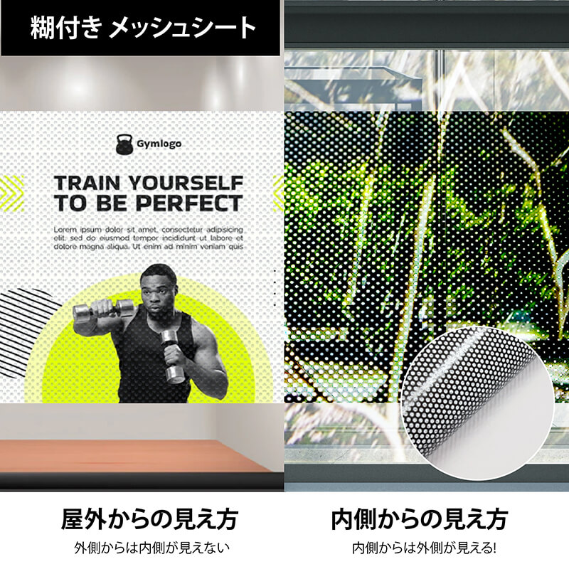 糊付き メッシュシート